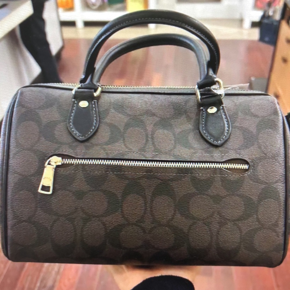 Coach Rowan Large Satchel Bag In Signature Canvas walnut black - Picture 5 of 7